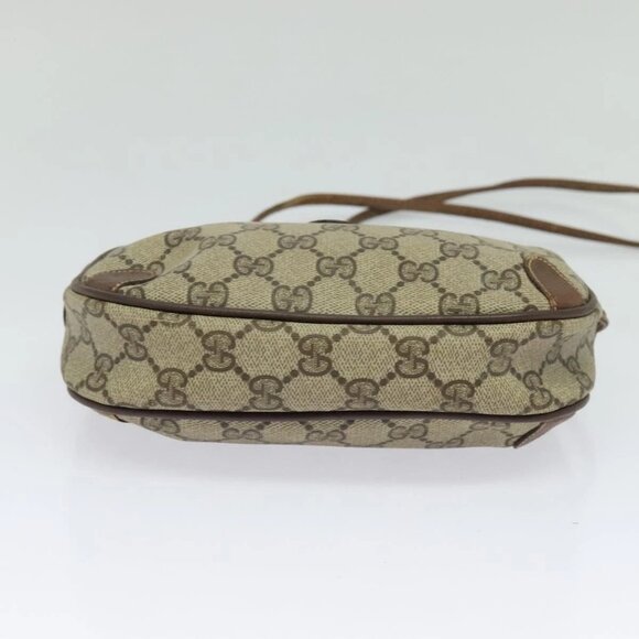 GUCCI GG Supreme Web Sherry Line Shoulder Bag PVC Beige  Auth - Picture 6 of 16